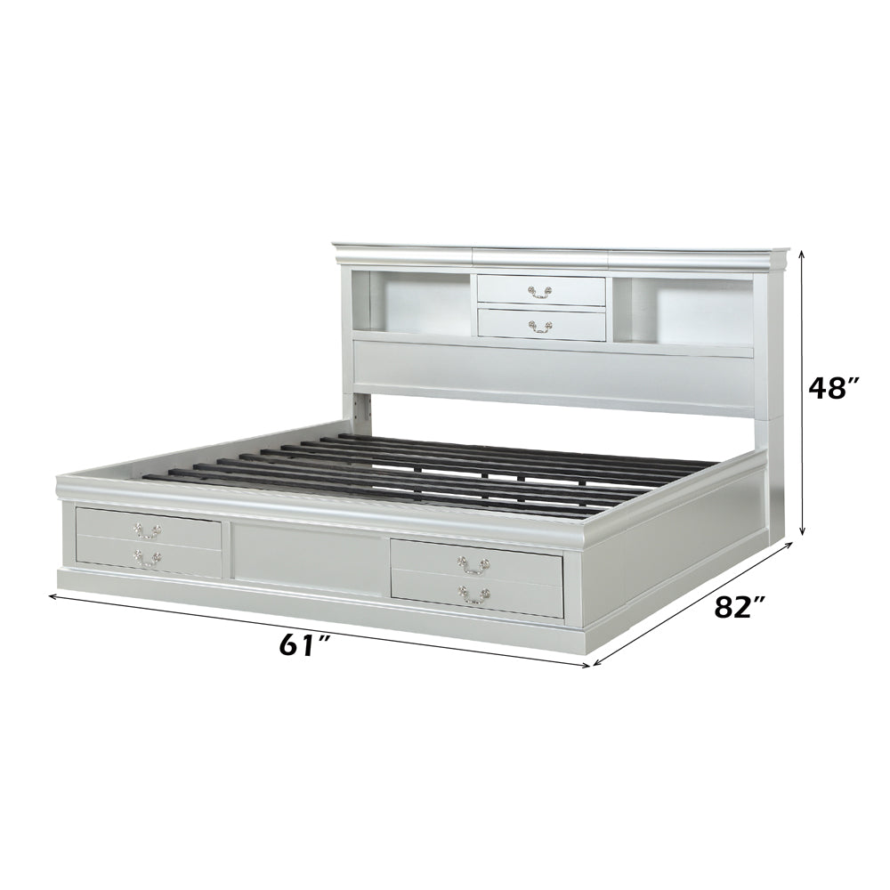 Louis Philippe III Queen Bed W/Storage