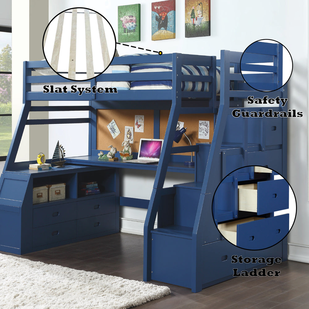 Jason II Twin Loft Bed W/Storage