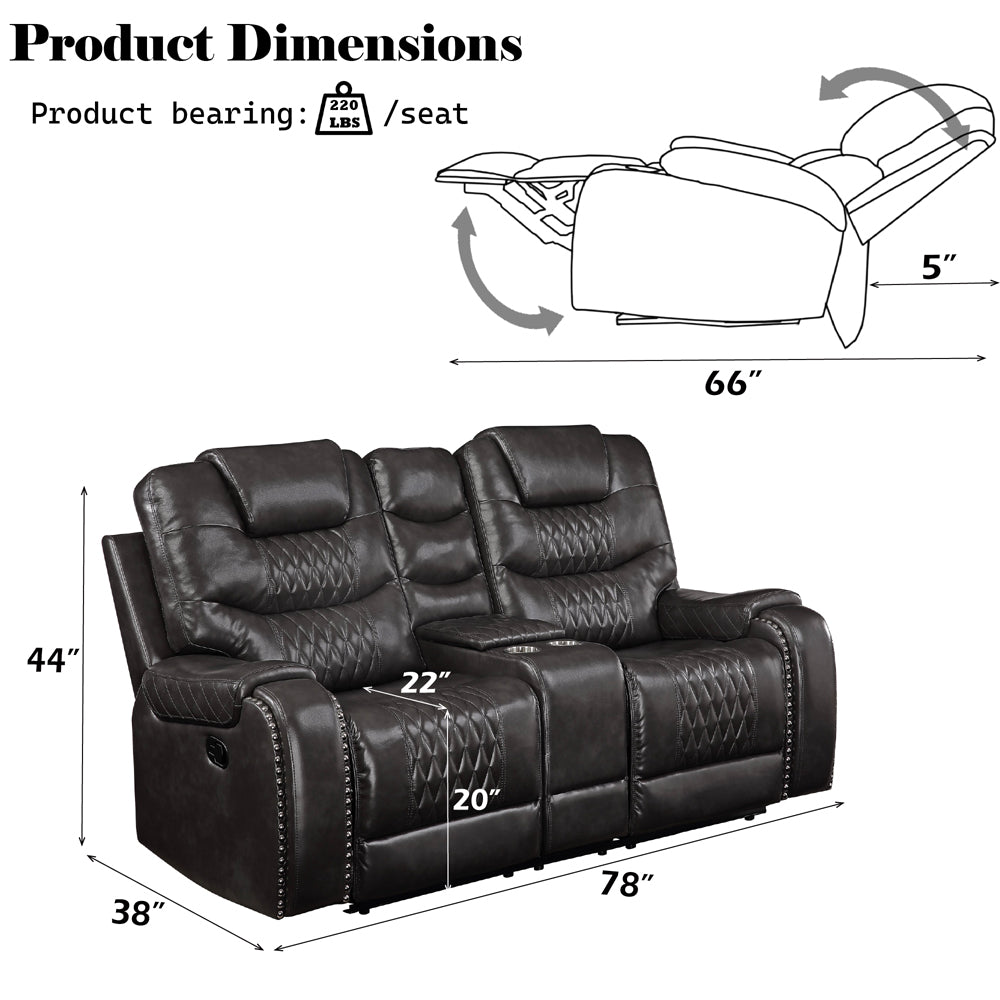 Braylon Motion Loveseat W/Console