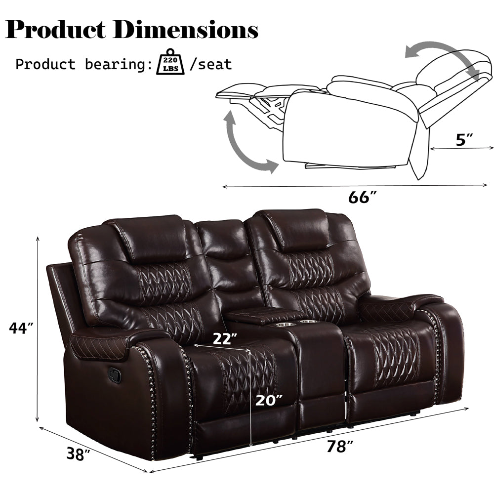 Braylon Motion Loveseat W/Console
