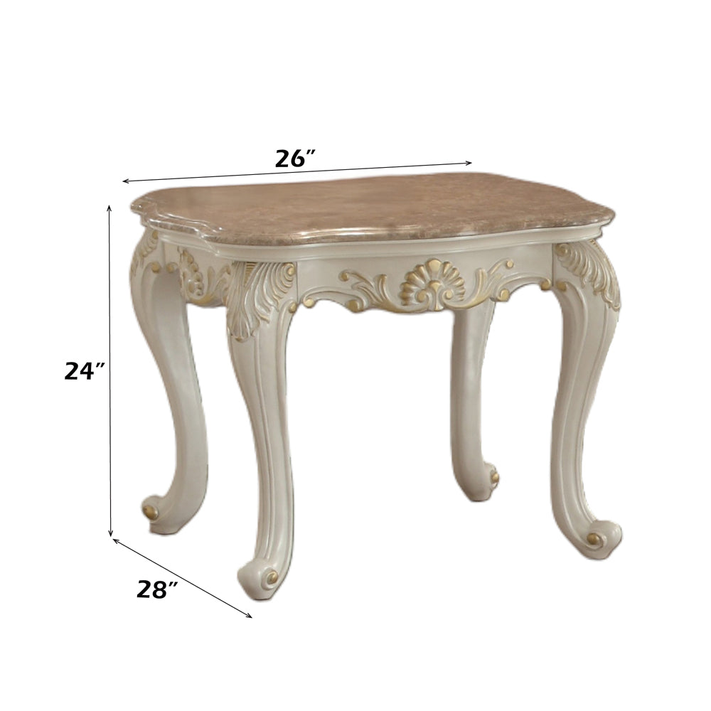 Chantelle End Table W/Marble Top