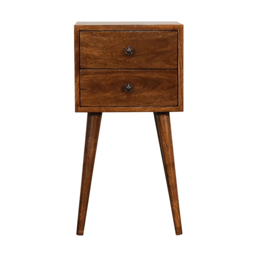 Mini 2 Drawer Chestnut nightstand