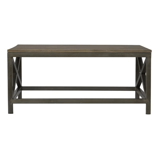 Industrial Cross Metal Oatmeal Coffee Table