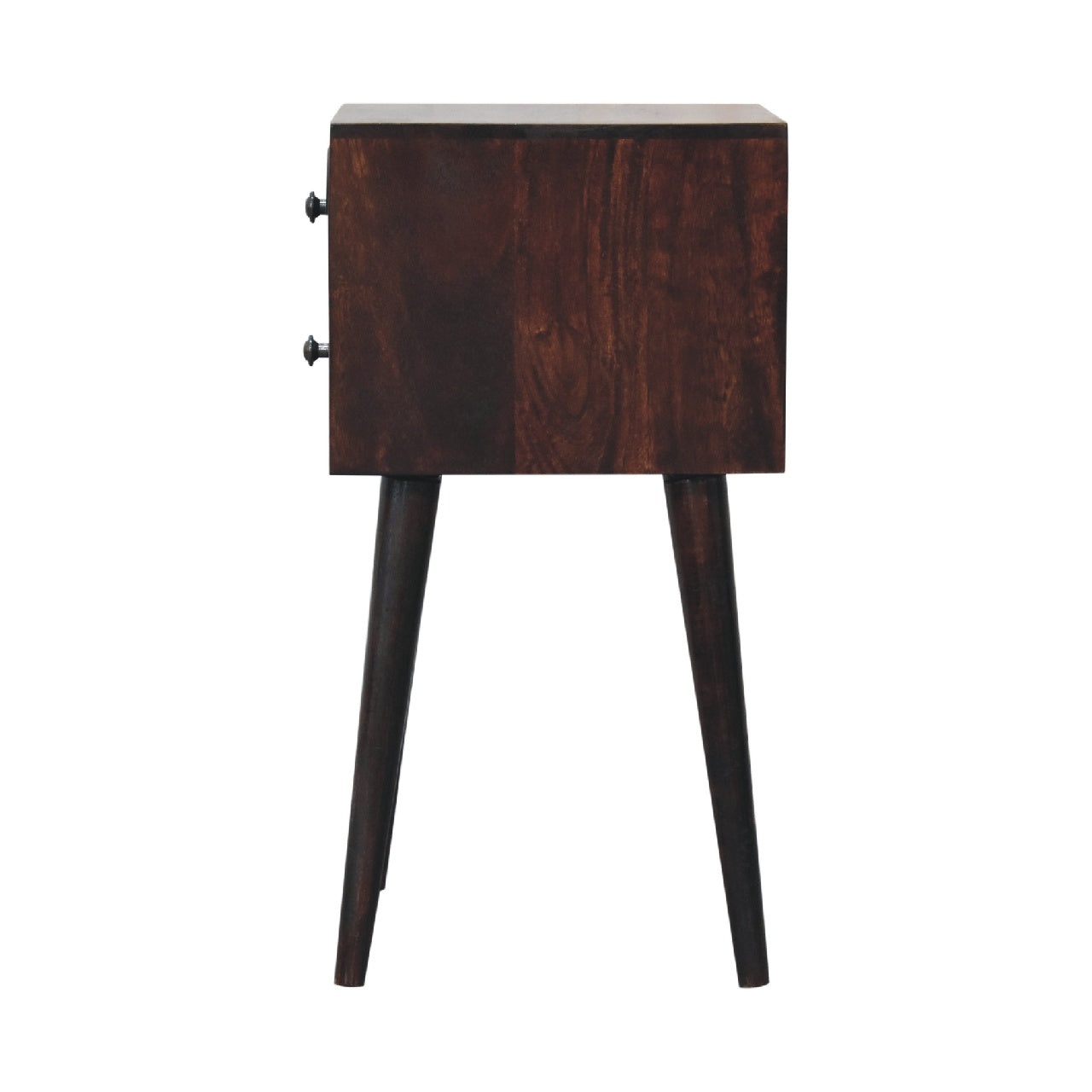 Mini 2 Drawer Light Walnut Nightstand