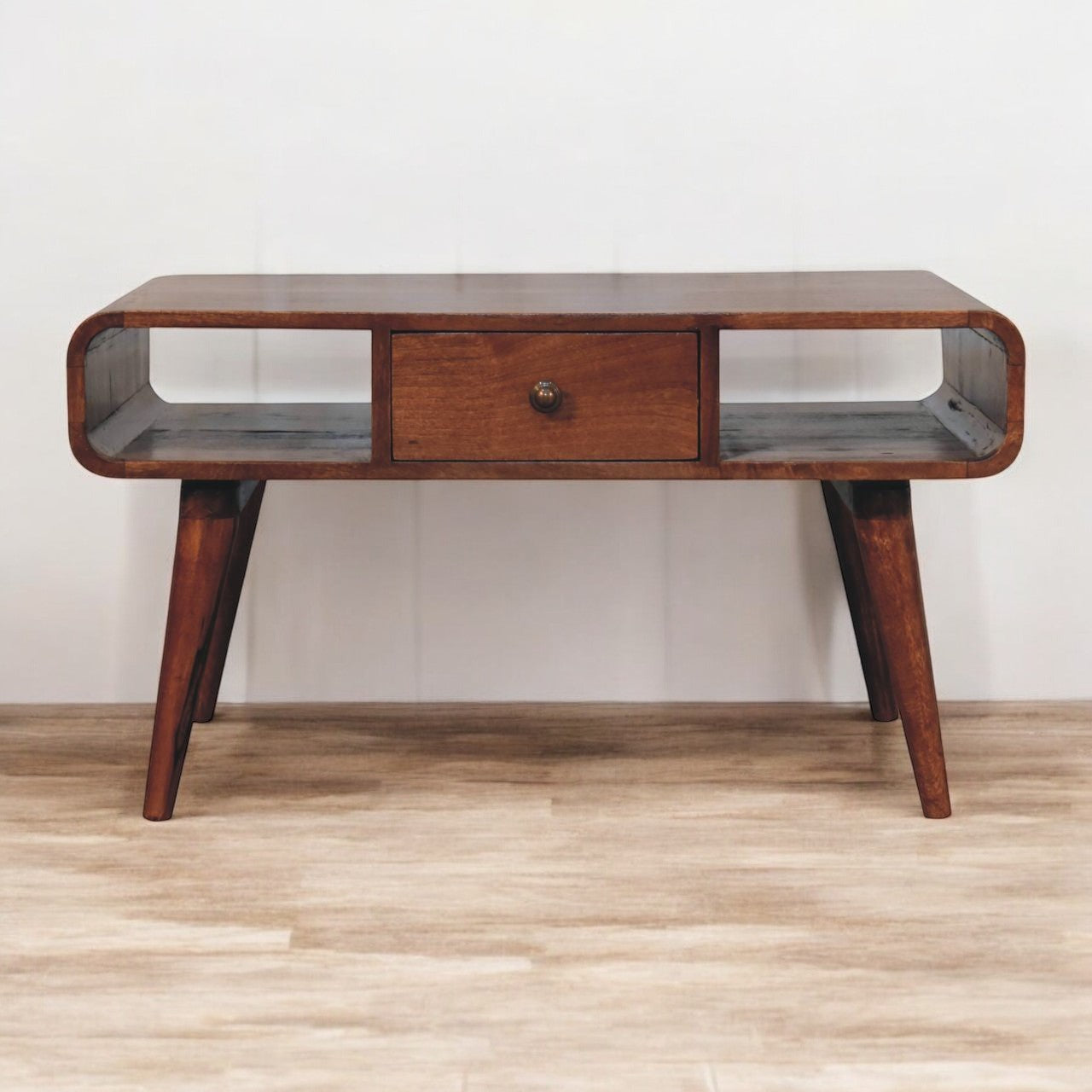 Curved Honey Caramel Coffee Table