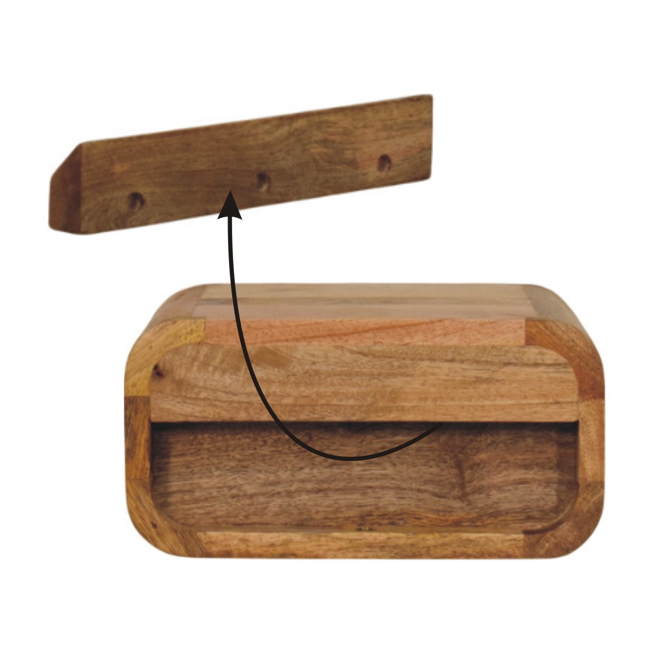 Avora Mini Wall-Mounted Oak-ish 1 Drawer Nightstand