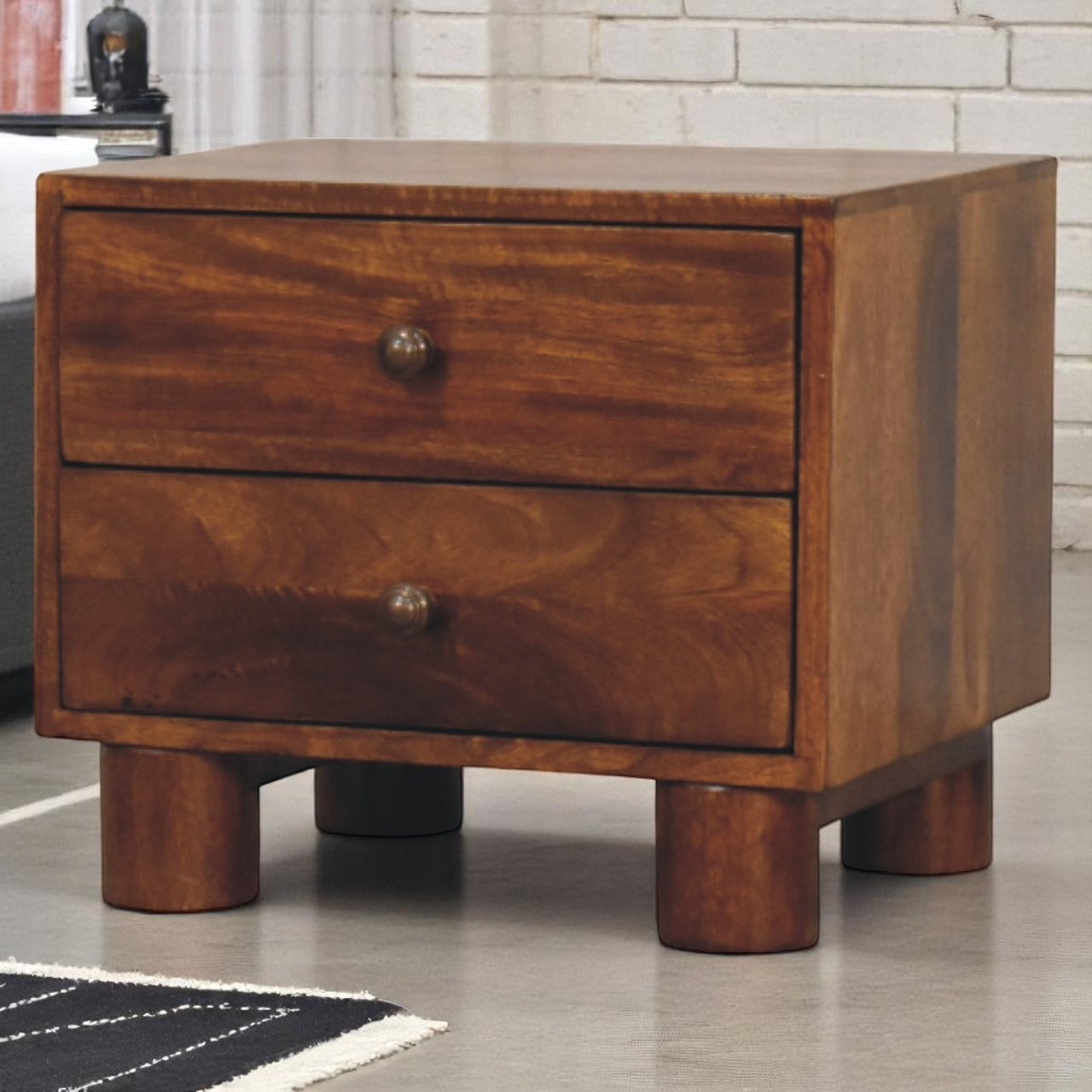 Tula 2 Drawer Chestnut Nightstand