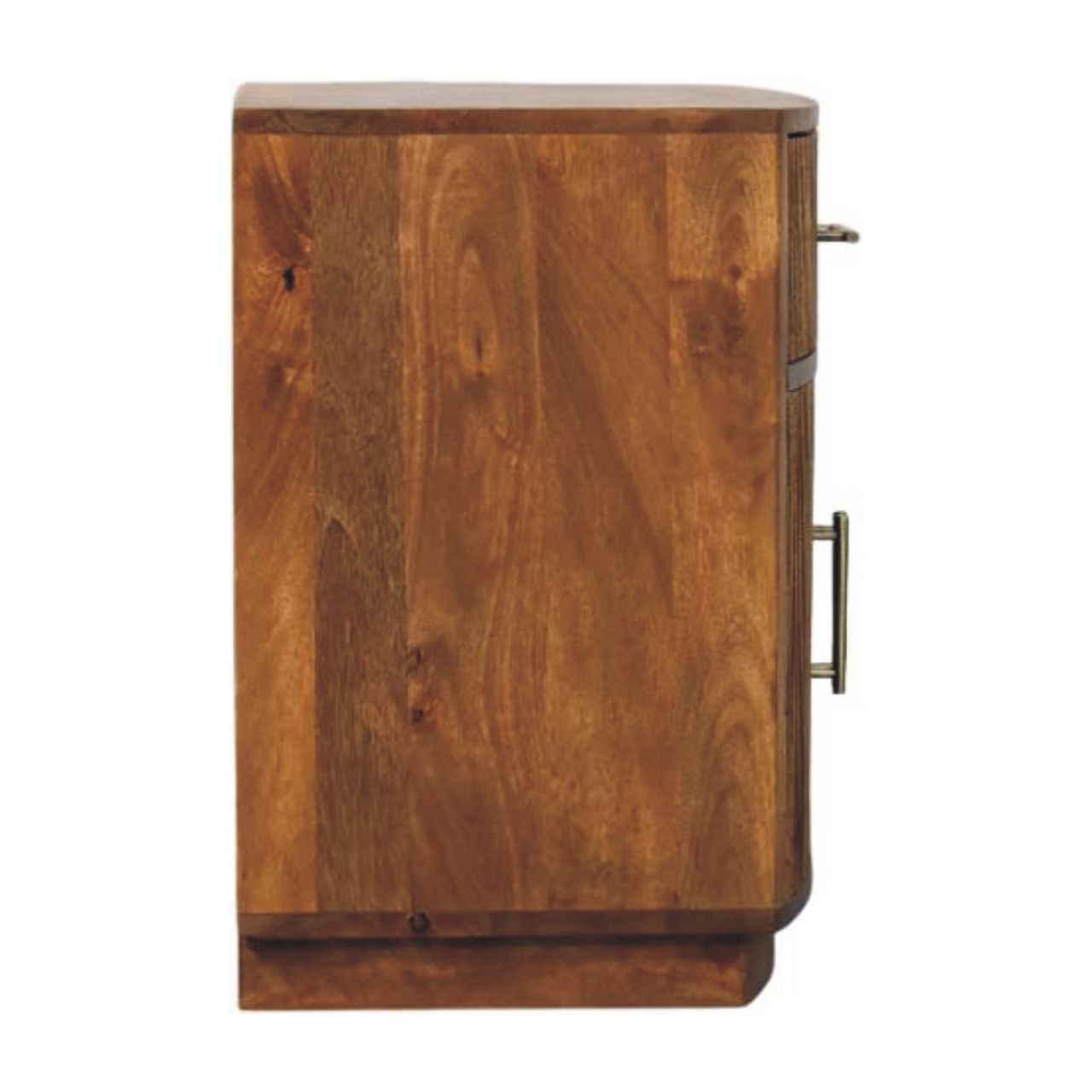 Solid Wood Curved Ribbed Bedside with Drawer