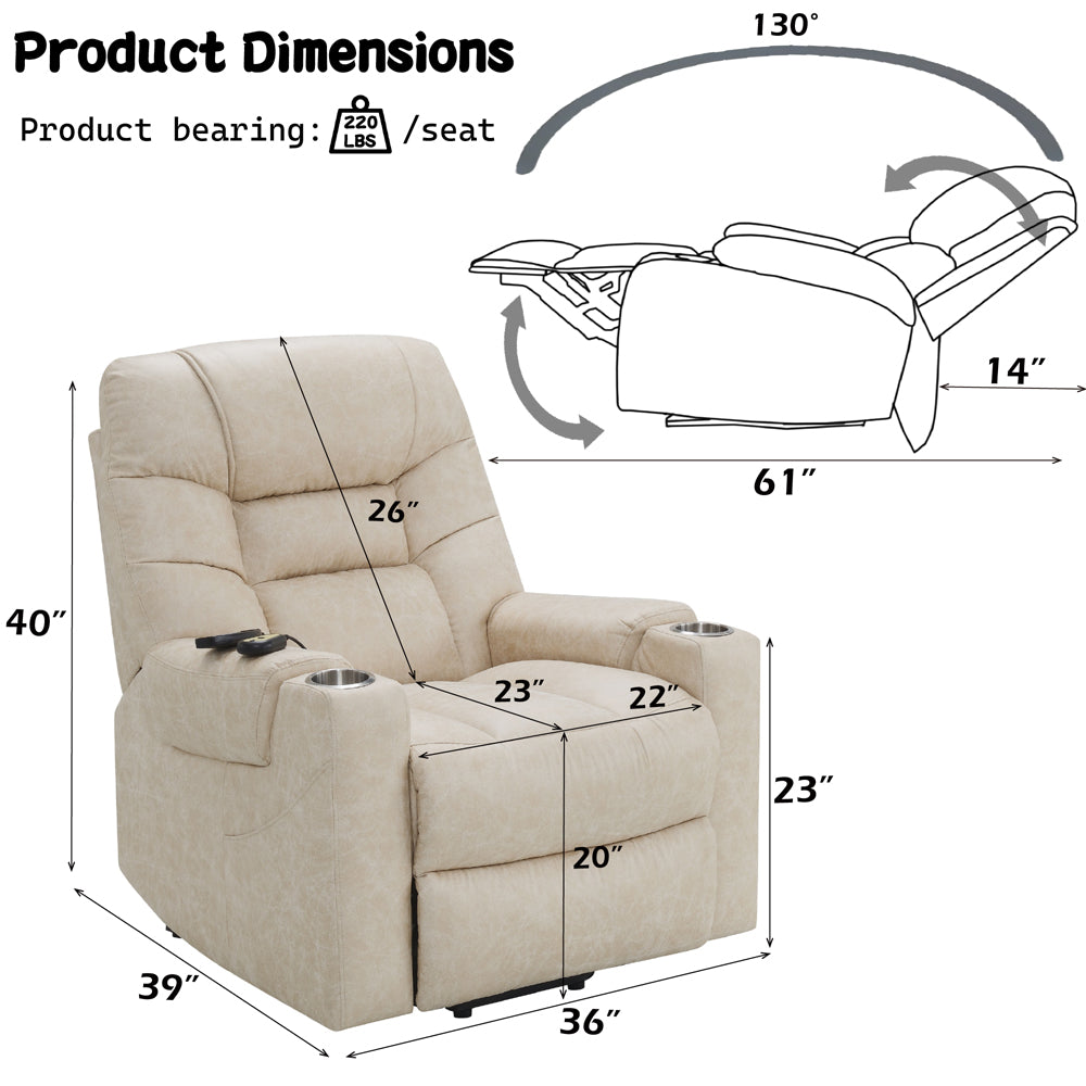 Nairi Power Recliner W/Lift & Heating & Massage