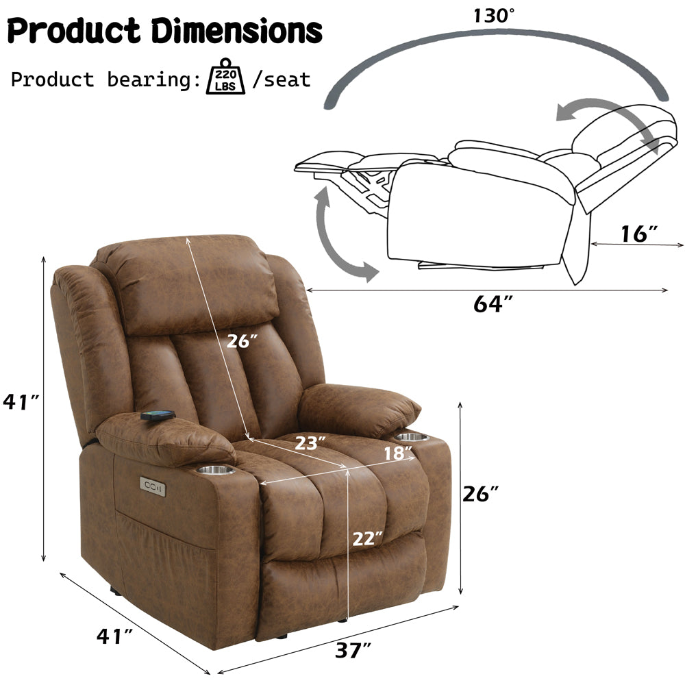 Omarion Power Recliner W/Lift & Heating & Massage