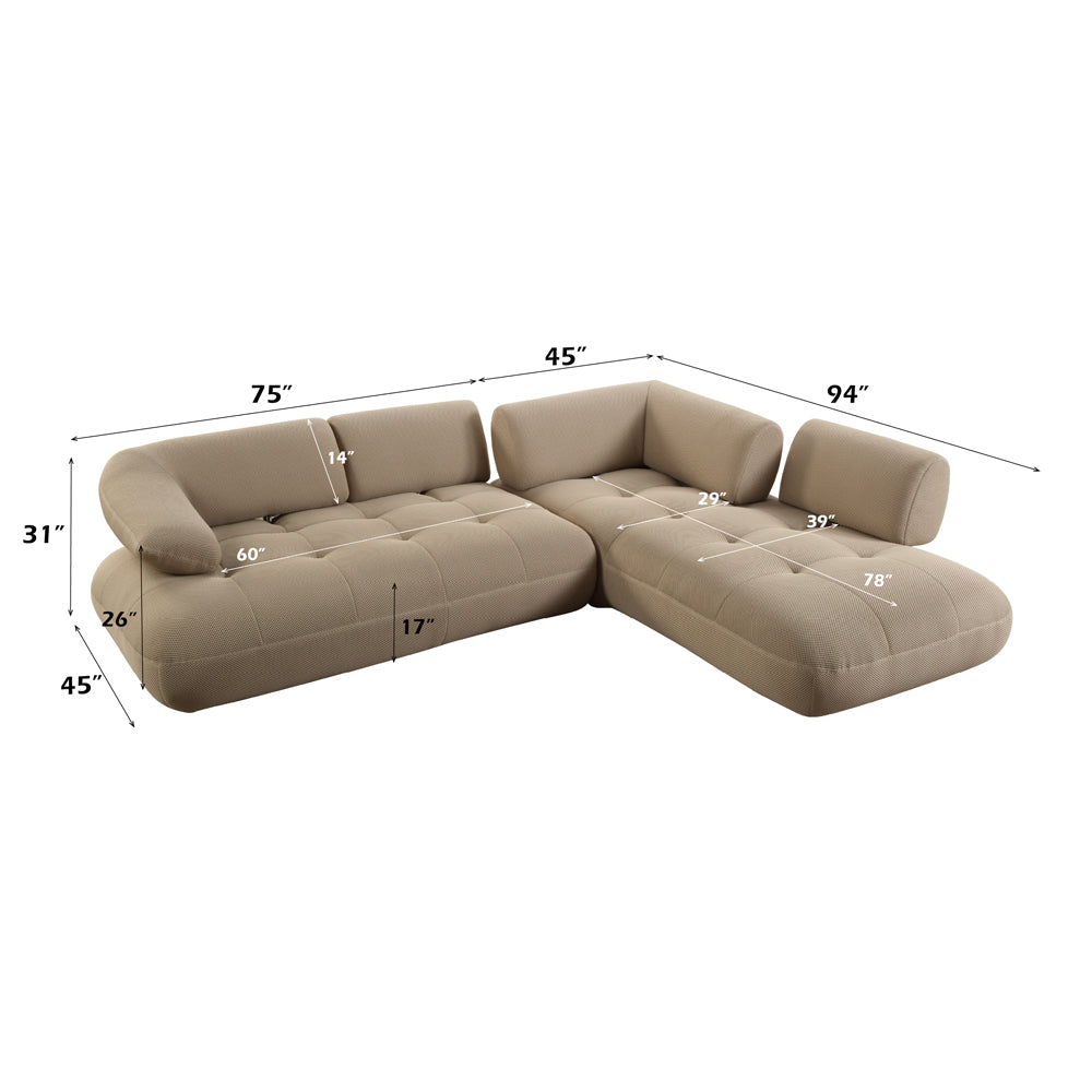 Carrick Sectional Sofa w/6 Pillows
