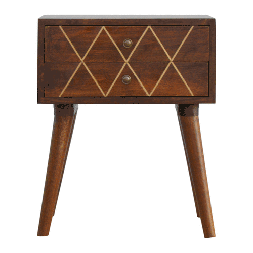Geo Brass Inlay Nightstand