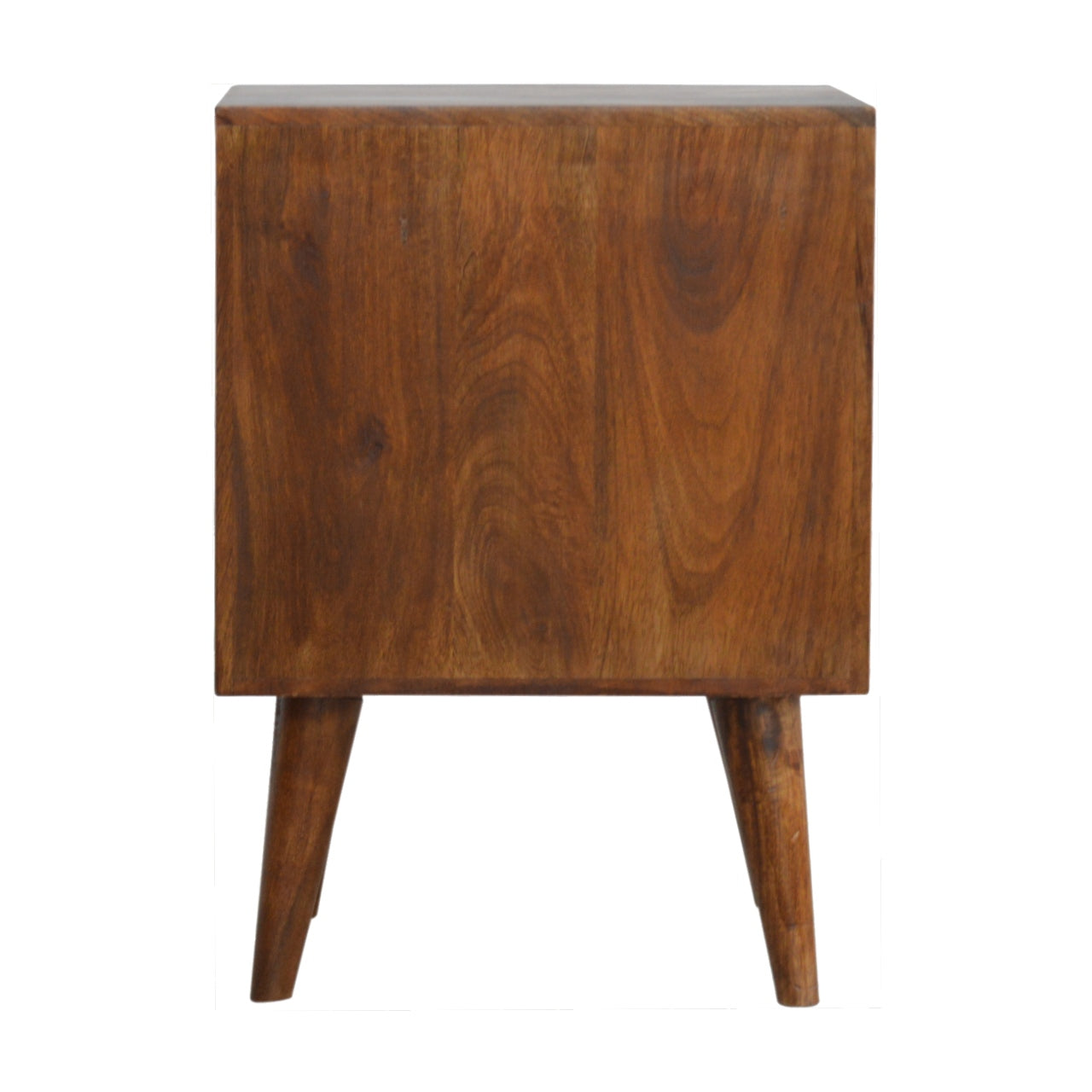 Chestnut Cube Carved nightstand