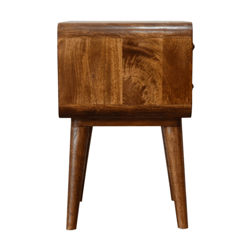 Curved Chestnut nightstand