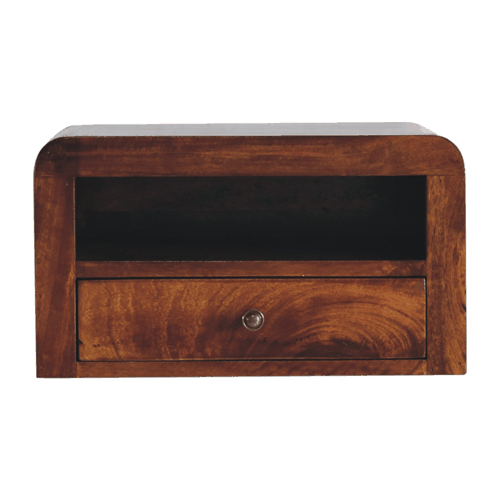 Chunky Chestnut 1 Drawer Wall Mounted Nightstand