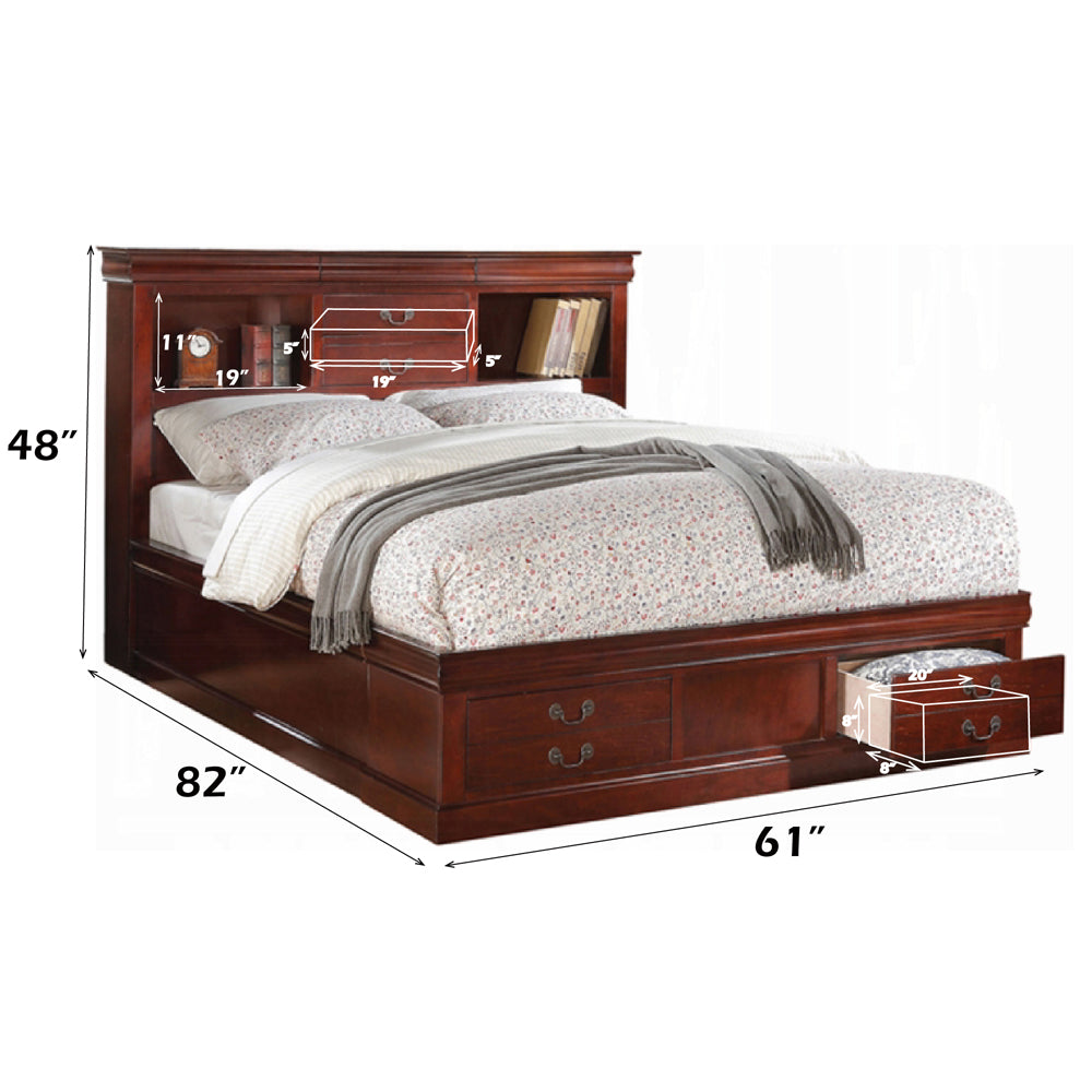 Louis Philippe III Queen Bed W/Storage