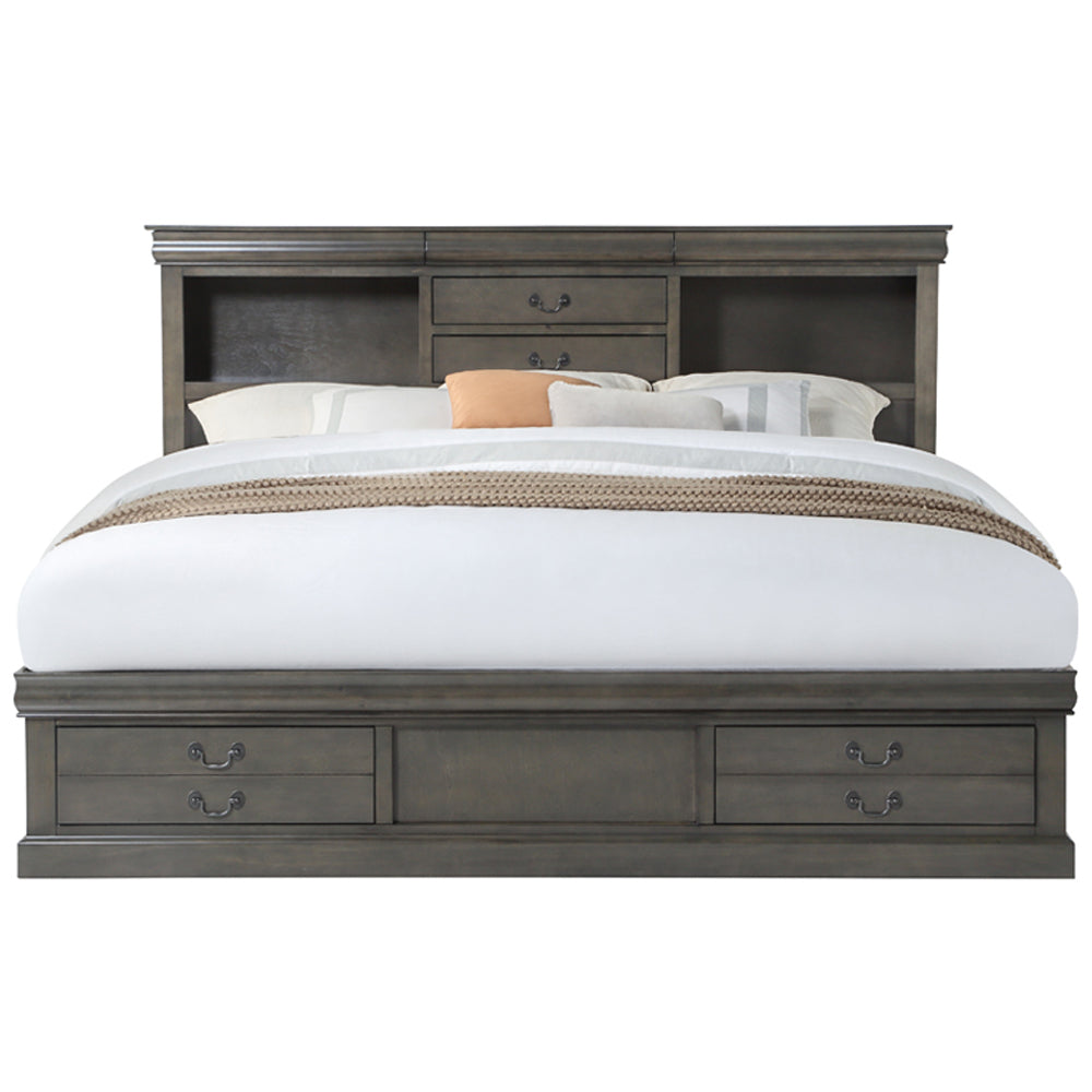 Louis Philippe III Queen Bed W/Storage