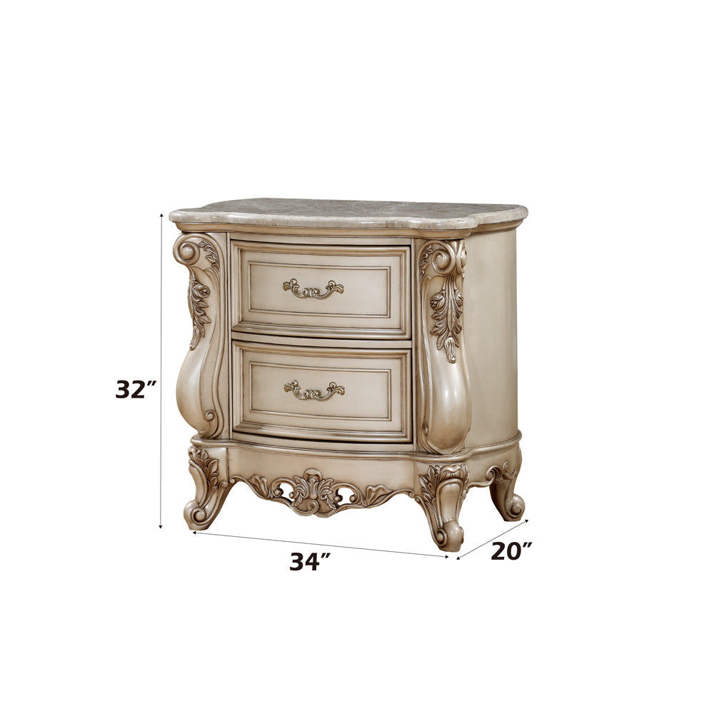 Gorsedd Nightstand W/Marble Top