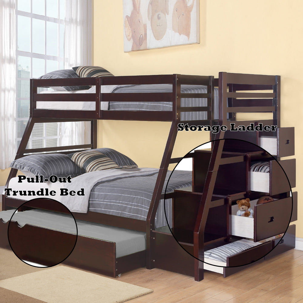Jason Twin/Full Bunk Bed W/Trundle & Storage