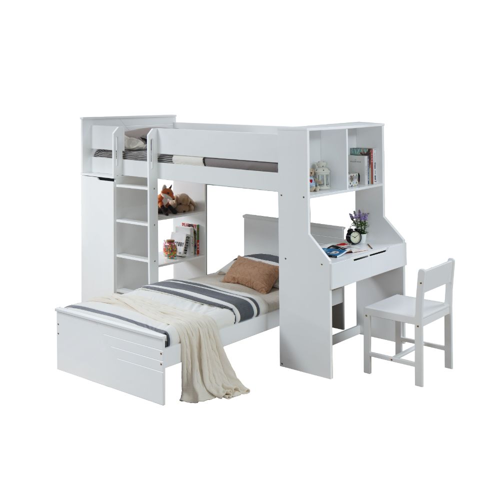 Ragna Twin Loft Bed W/Desk & Wardrobe