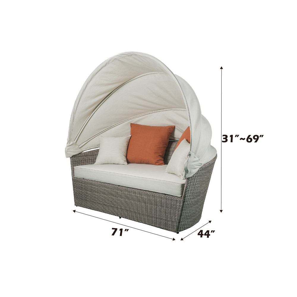 Salena Patio Canopy Sofa W/4 Pillows & Ottoman