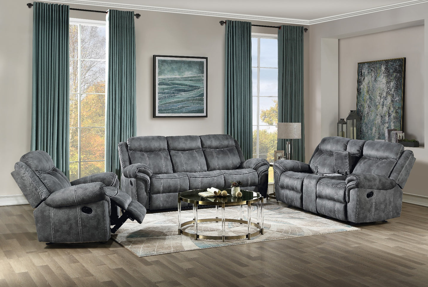 Zubaida Motion Sofa & Console W/USB