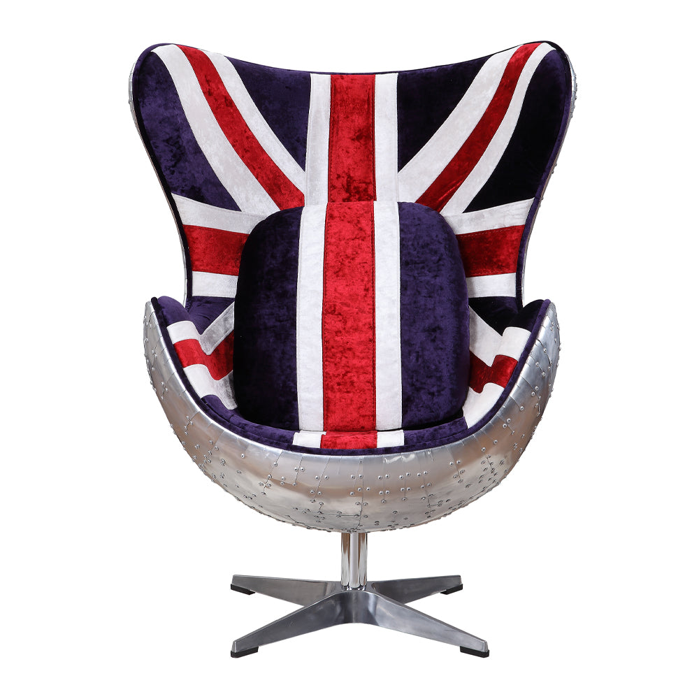 Brancaster British Flag Accent Chair W/Swivel
