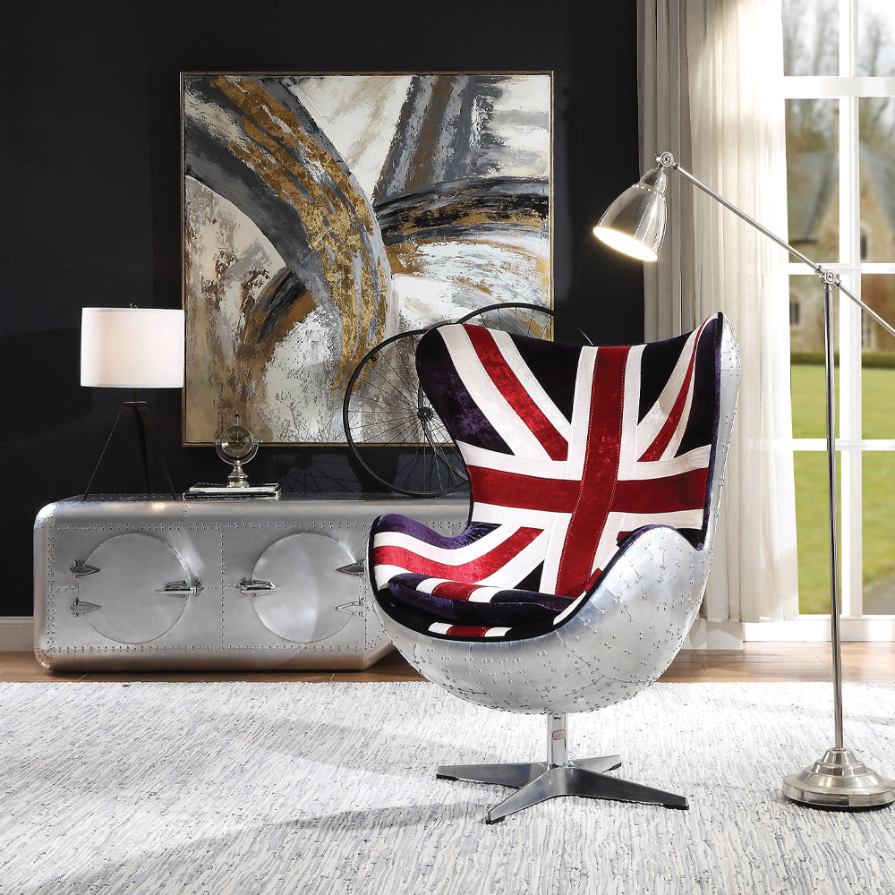 Brancaster British Flag Accent Chair W/Swivel