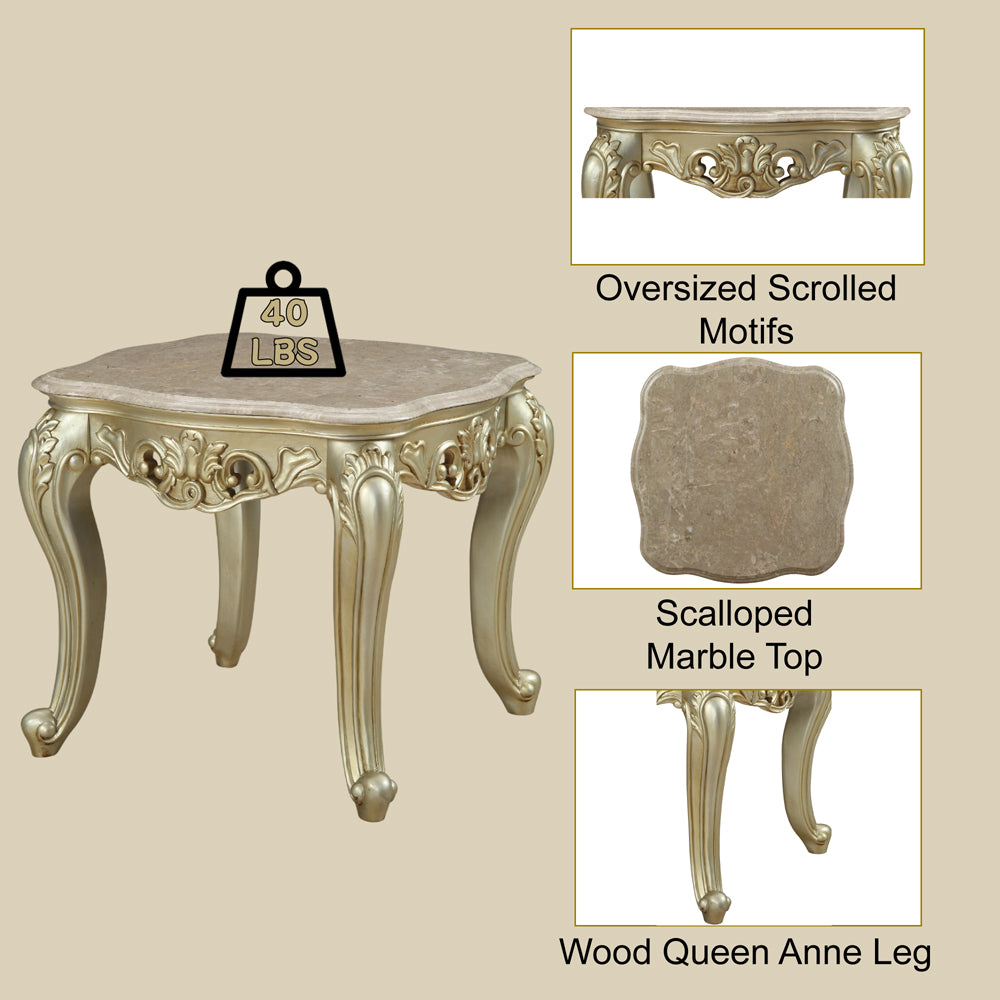 Gorsedd End Table W/Marble Top