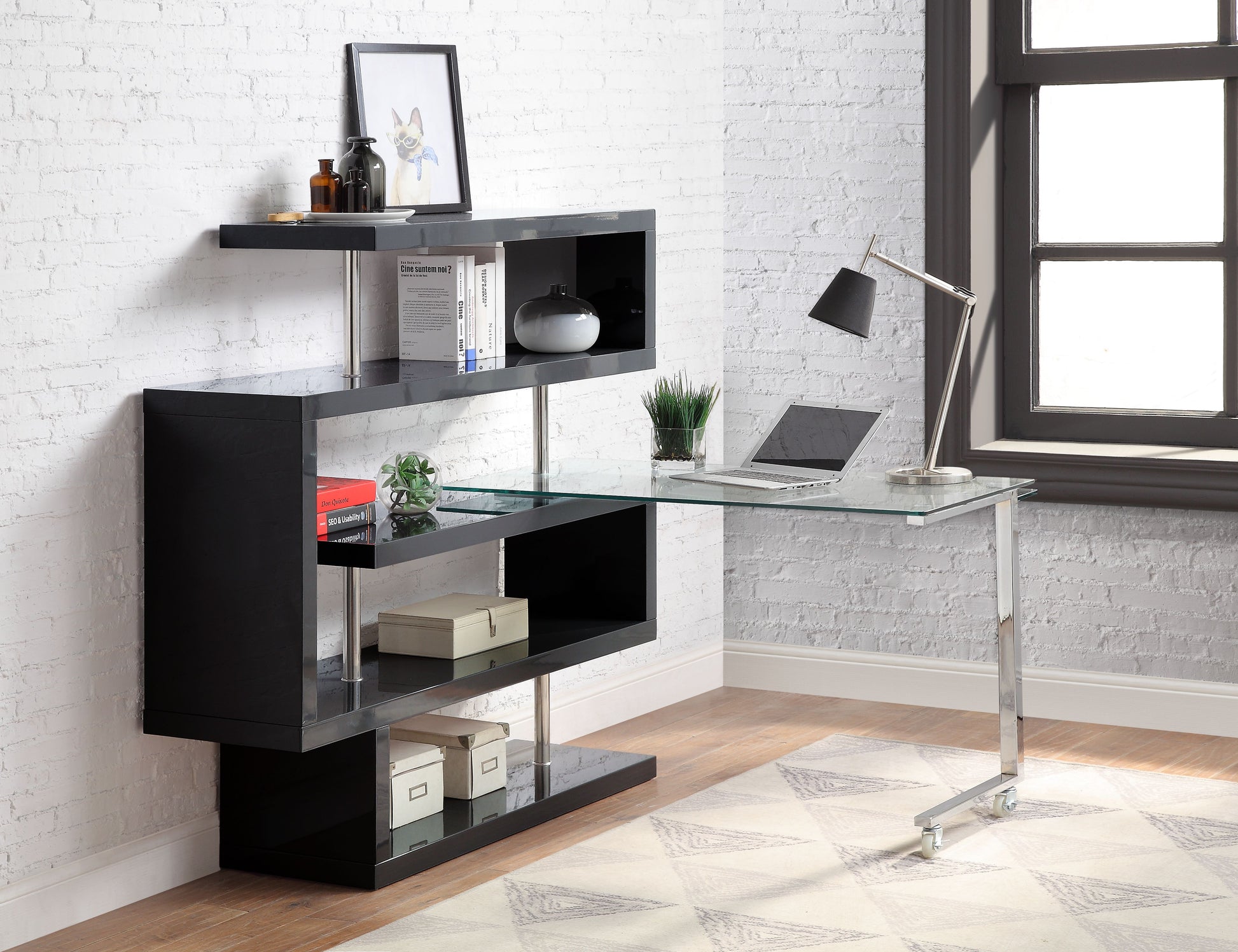 Buck II Writing Desk W/Bookshelf