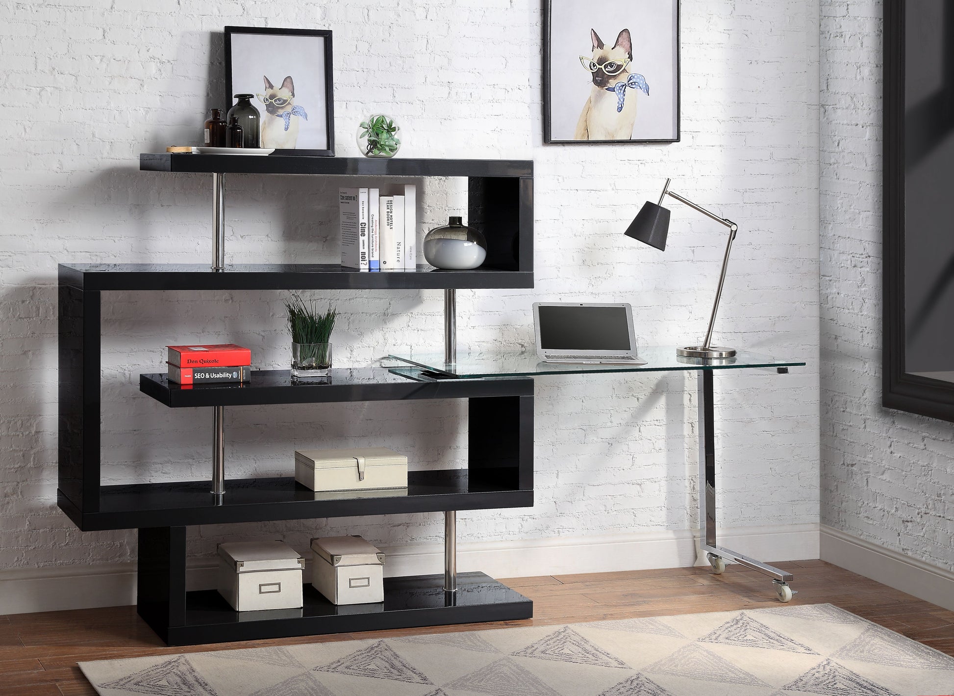 Buck II Writing Desk W/Bookshelf