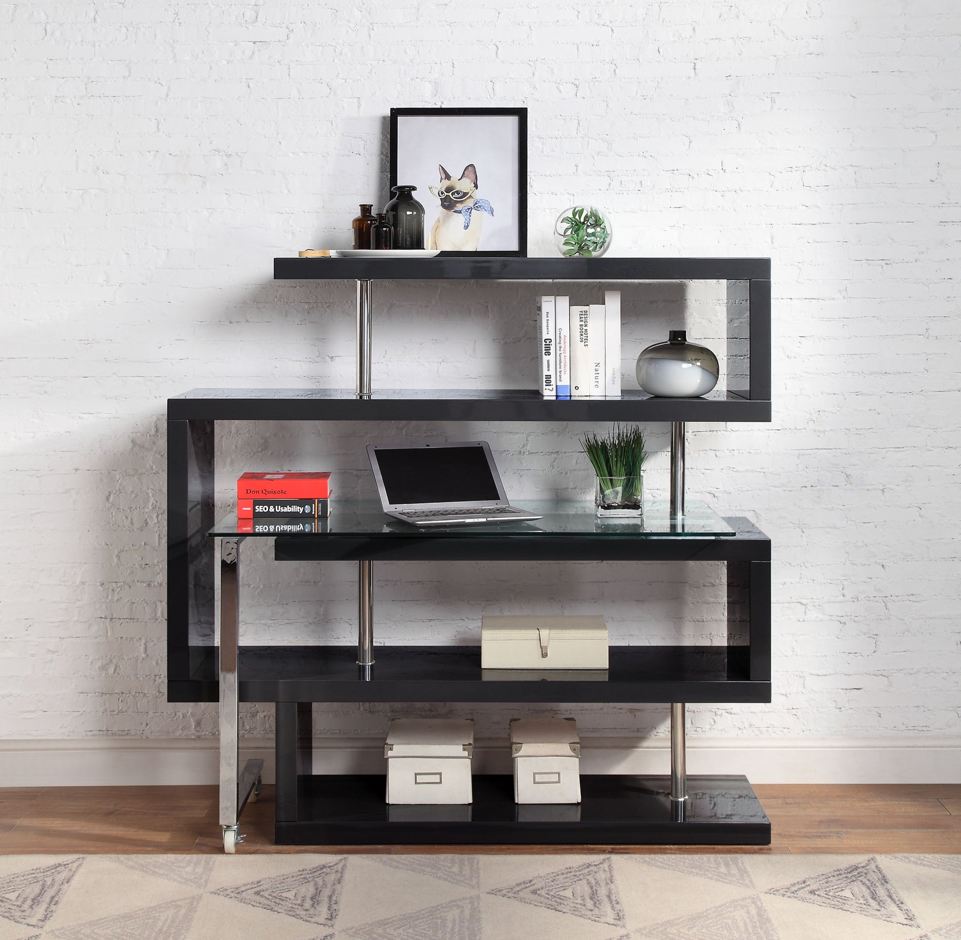 Buck II Writing Desk W/Bookshelf