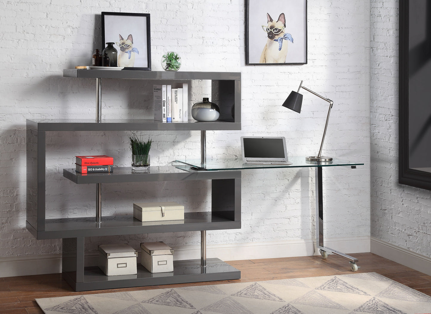 Buck II Writing Desk W/Bookshelf