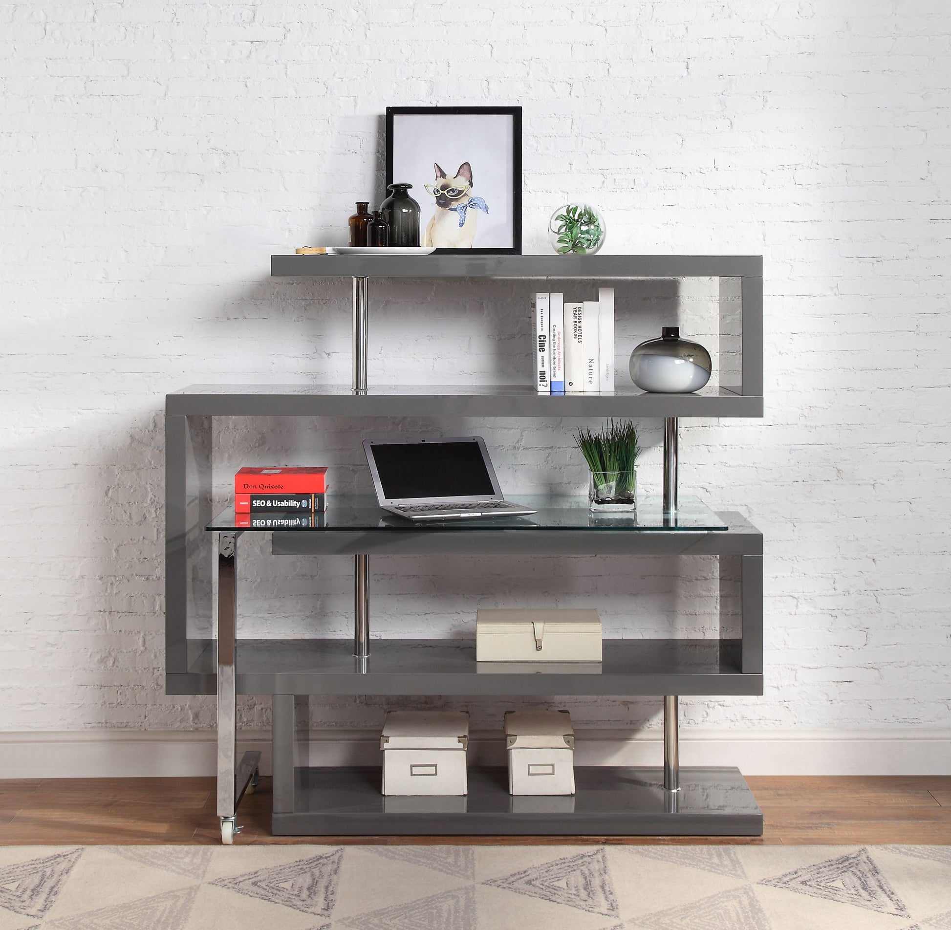 Buck II Writing Desk W/Bookshelf