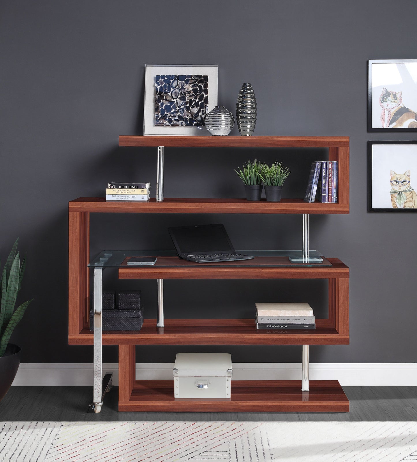 Buck II Writing Desk W/Bookshelf