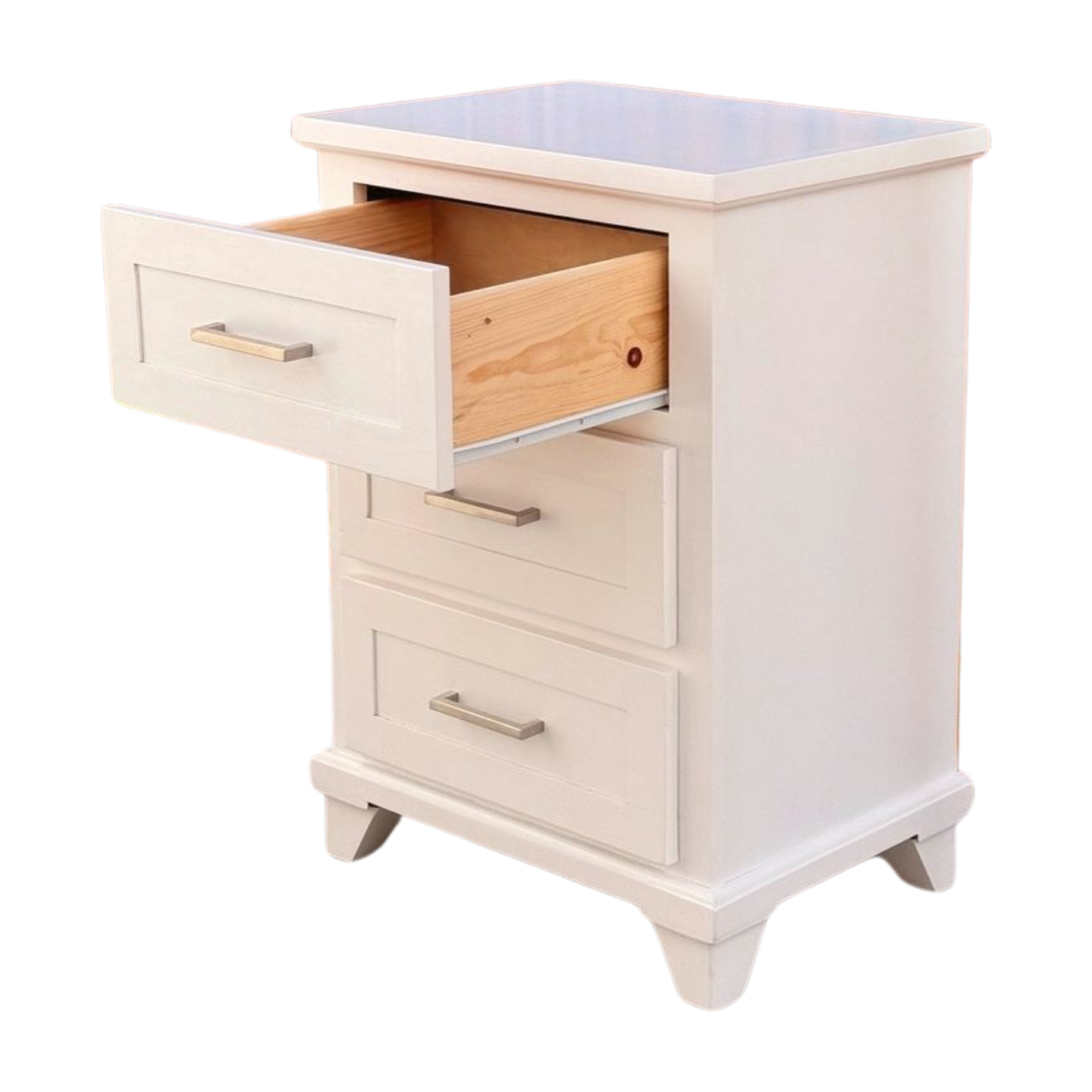 Solid Wood 3 Drawer Nightstand