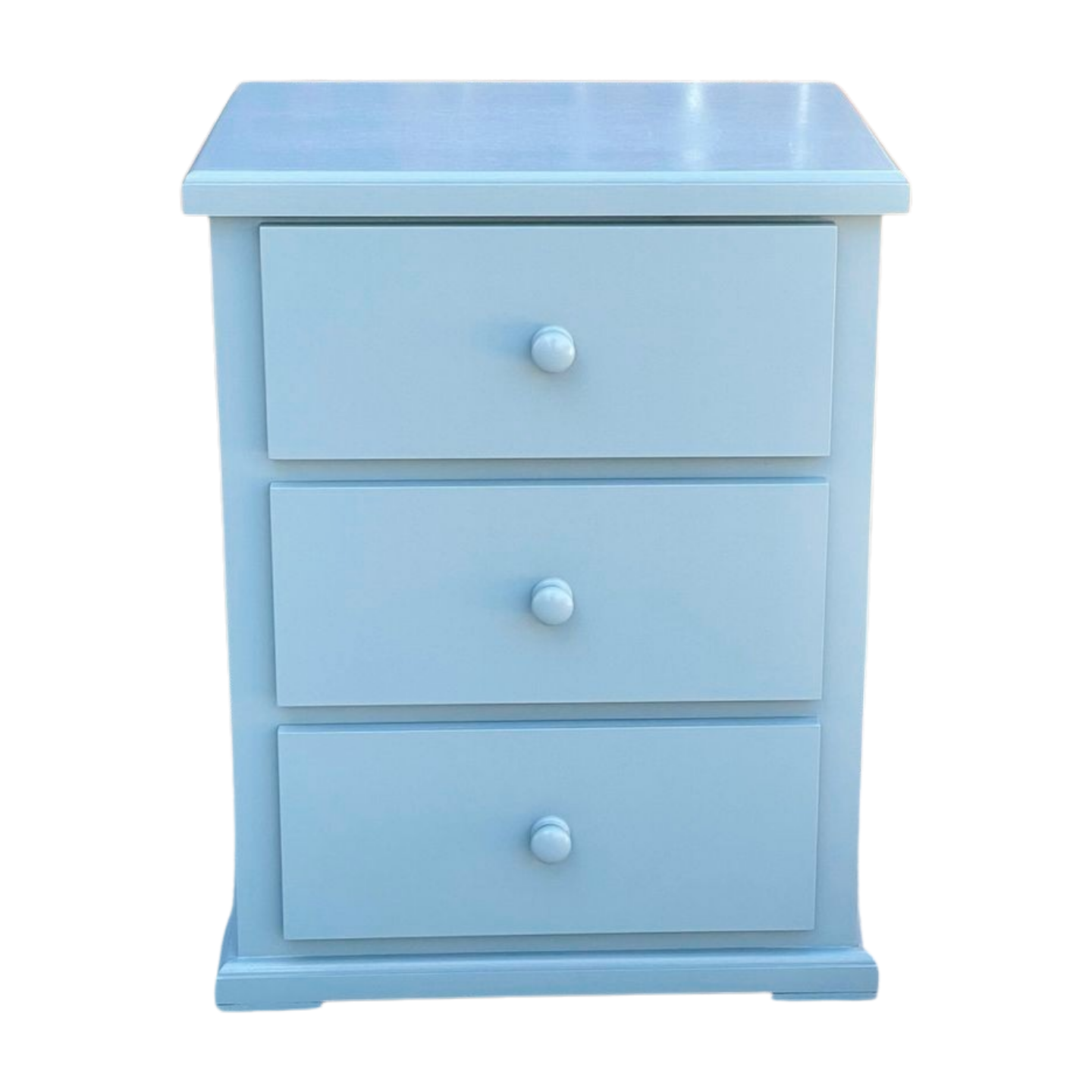 Solid Wood Gray 3 Drawer Nightstand