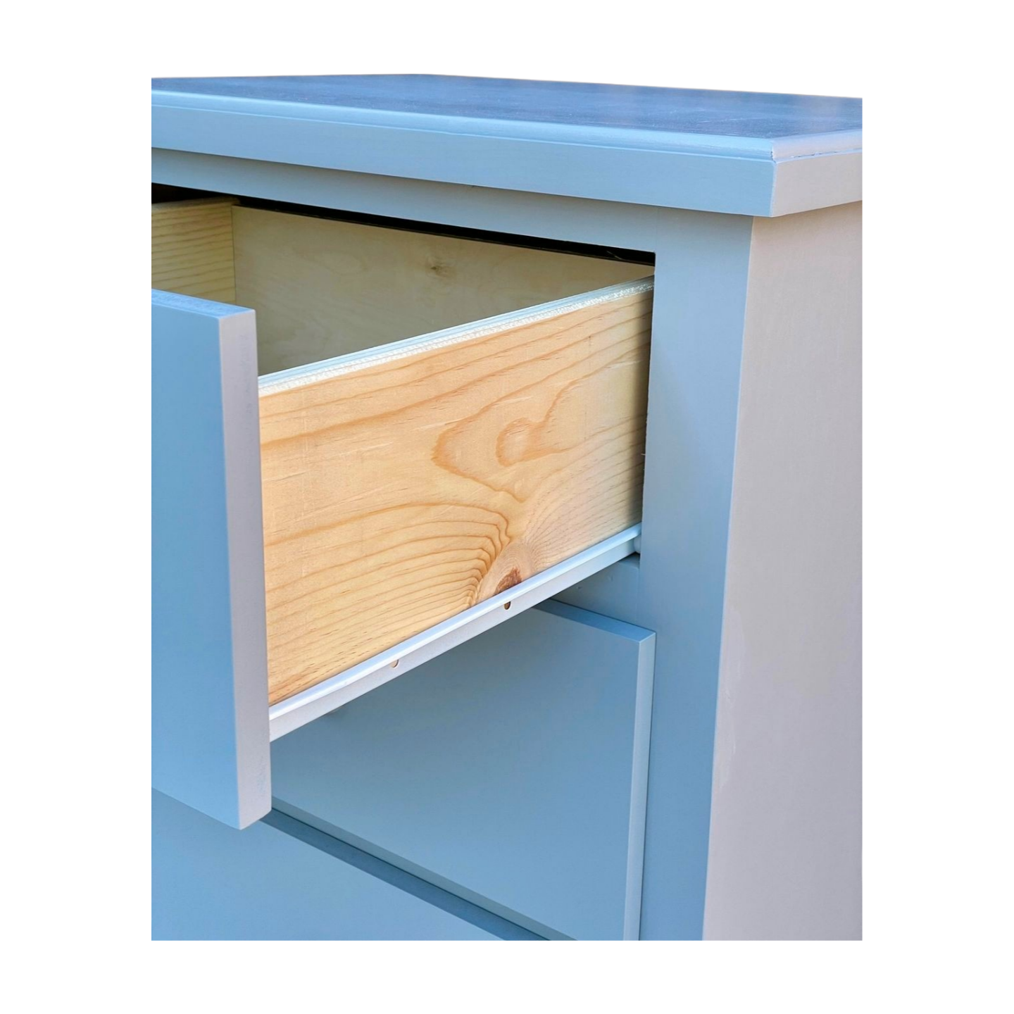 Solid Wood Gray 3 Drawer Nightstand