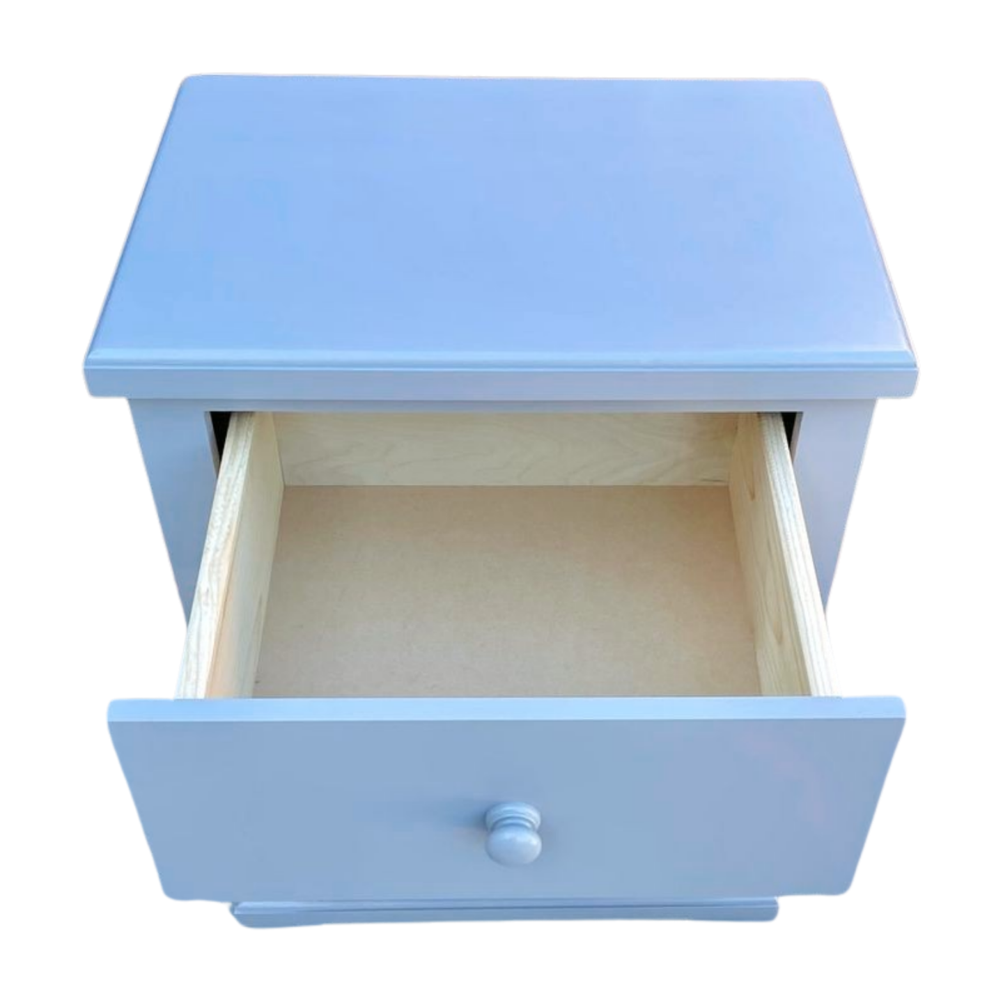 Solid Wood Gray 3 Drawer Nightstand