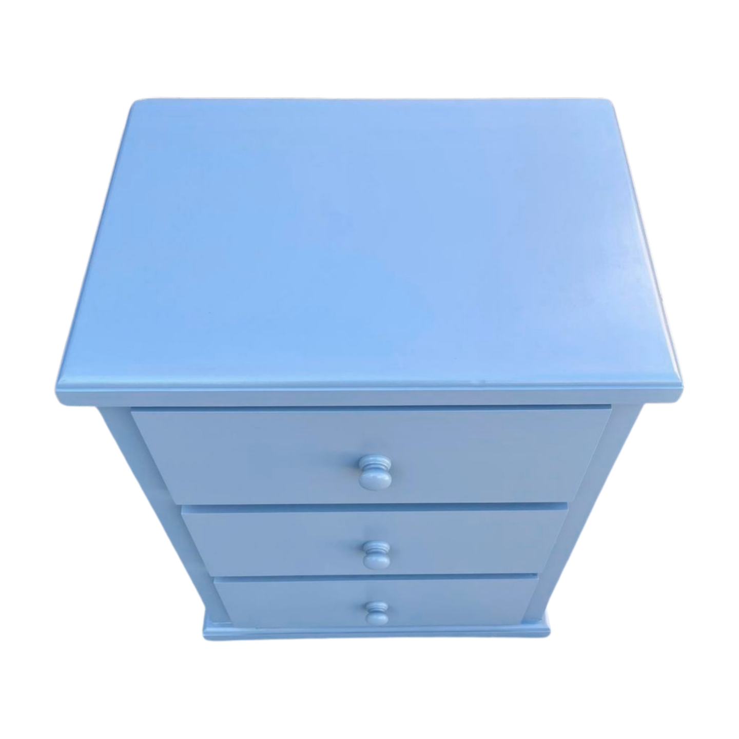 Solid Wood Gray 3 Drawer Nightstand