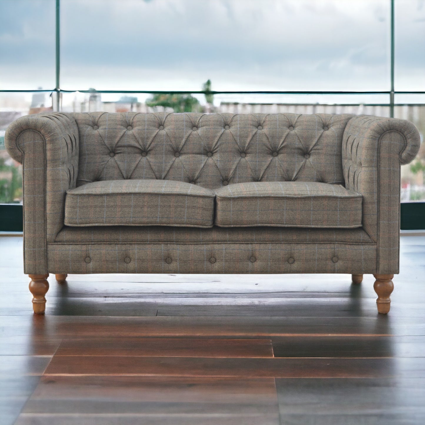 Multi Tweed 2 Seat Chesterfield