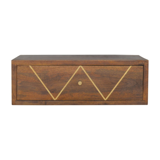 Floating Chestnut Brass Nightstand