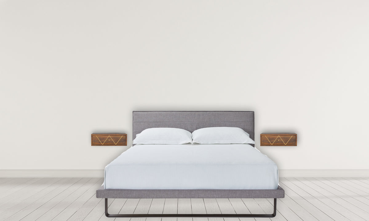 Floating Chestnut Brass Nightstand