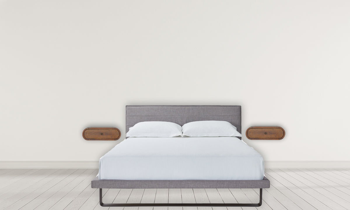 Wall Mounted Round Chestnut nightstand