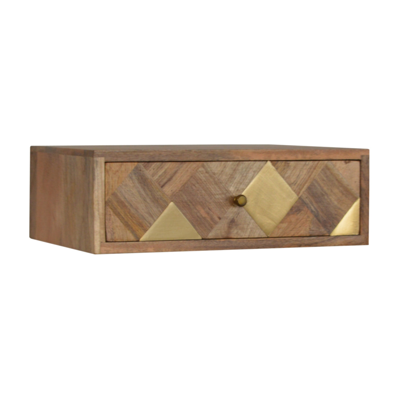 Wall Mounted Brass Inlay Nightstand