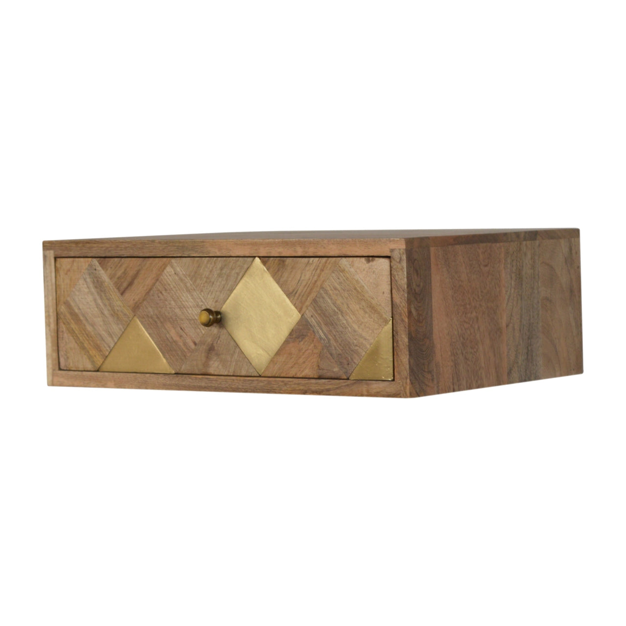 Wall Mounted Brass Inlay Nightstand