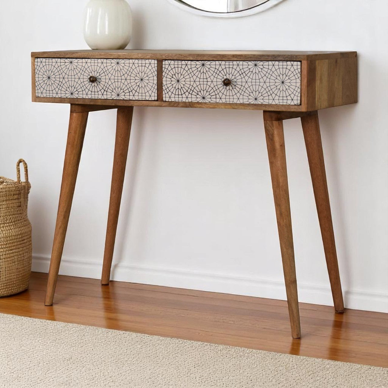 Curved Chestnut nightstand