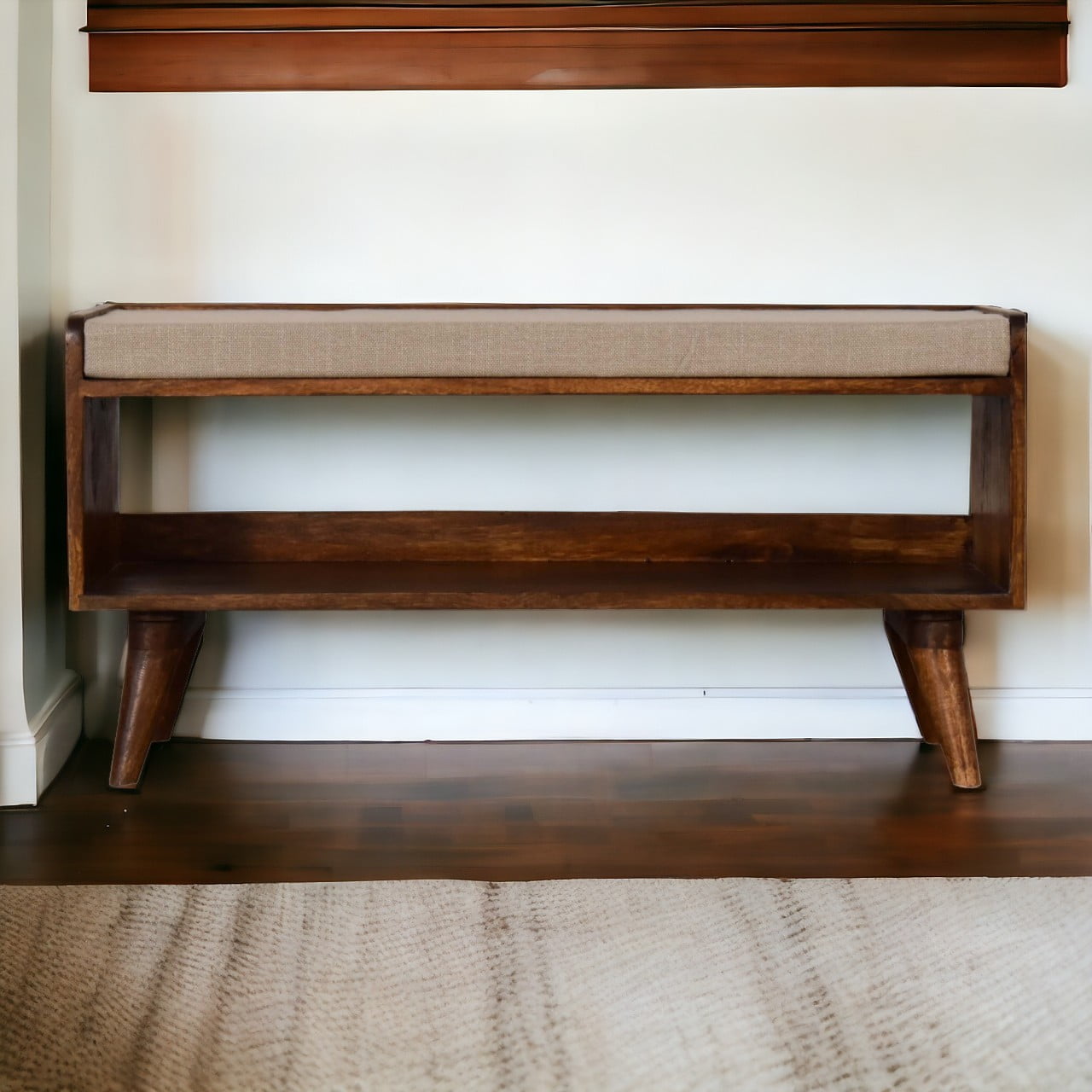 Mud Linen Nordic Storage Bench