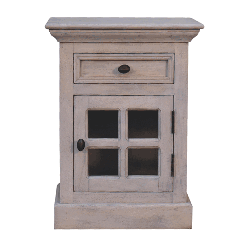 Glazed Stone Nightstand