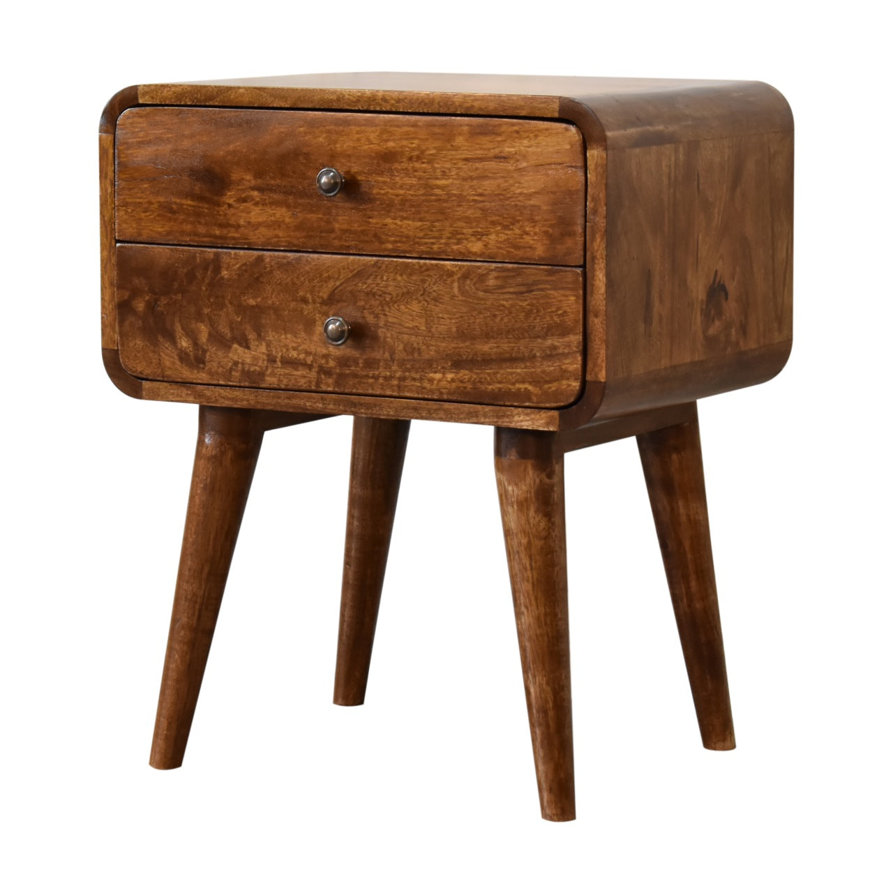 Curved Chestnut nightstand